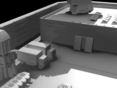 Sci- Fi Military Base Free low-poly 3D model