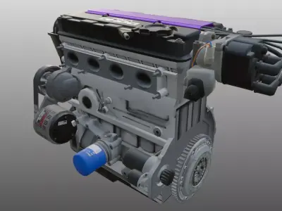 3D model of Honda I4 engine 3D model