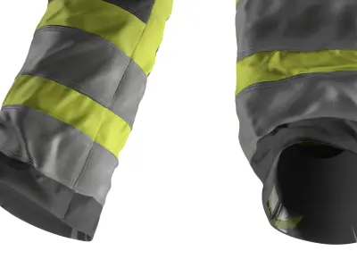 Reflective Safety Trousers for Builders Yellow 3D model