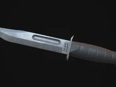 KA-BAR knife Low-poly 3D model