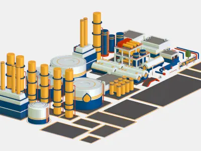 Isometric Oil Pipe Barrel Idustry Build Constructor 3d models Low-poly 3D model