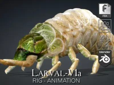 Larval-V1a 3D model