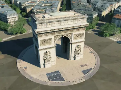 Arc De Triomphe Paris City 3D model