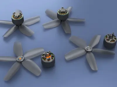 AVATA drone motor 3d model with original props 3D model