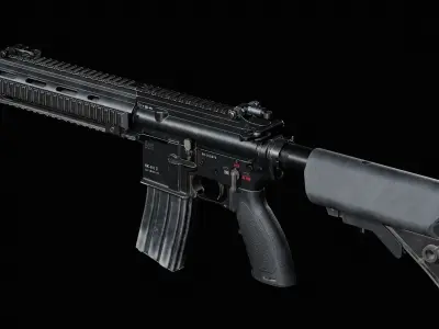 HK416D ag rifle Low-poly 3D model