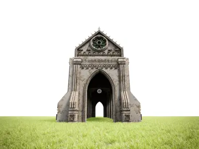 GOTHIC CASTLE BUILDING 11 Low-poly 3D model