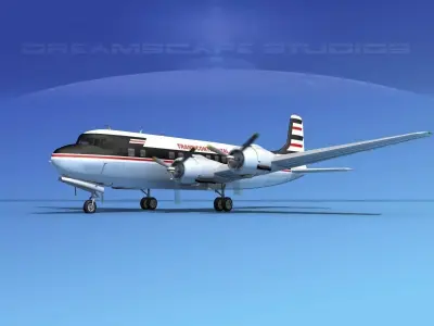 Douglas DC-6 Trans Continental 3D model