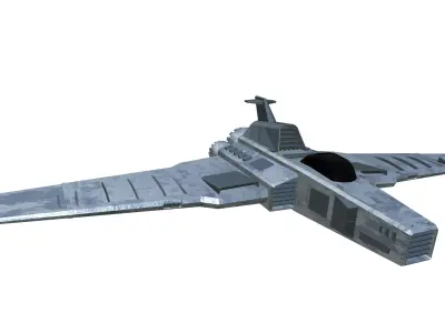 Low Poly Spaceplane Fighter Jet 3D Model Low-poly 3D model