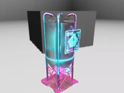Sci-Fi Cyberpunk Oil Tank Asset - Low Poly 3D model