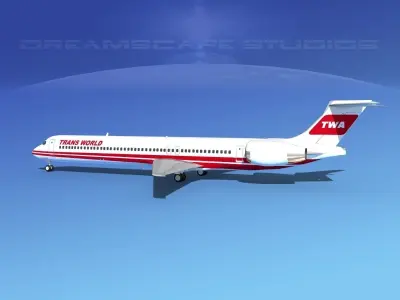 McDonnell Douglas MD83 Trans World Airways 3D model