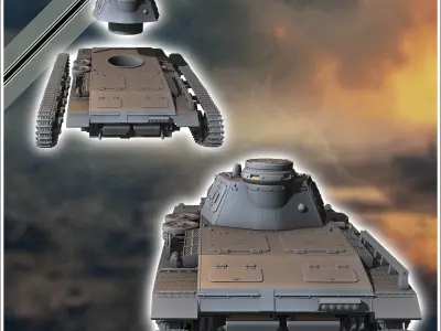 Panzer III Ausf F - miniatures tabletop scenery 3D print model