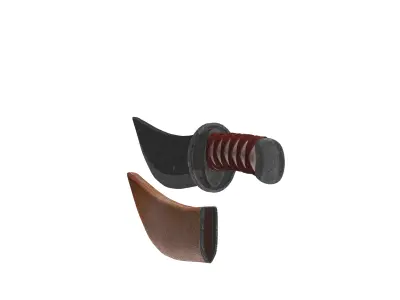 Medieval Damascus War Dagger 3D model