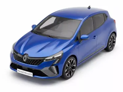 Renault Clio NouvelR Metallic Blue Hatchback 3D model