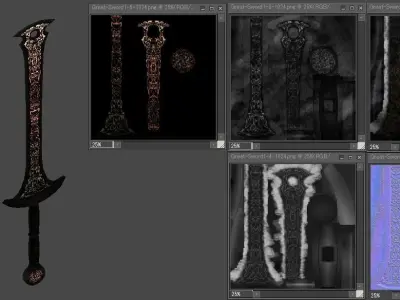 Great Sword1 Low-poly 3D model