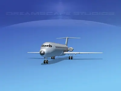 Douglas DC-9-40 Bare Metal 3D model