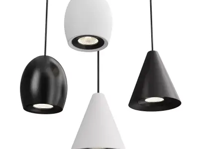 Series of pendant LED lamps 3D model