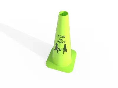 Road Cone M7 - With STL Low-poly 3D model