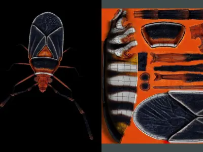 Extra Beetle  Low-poly 3D model