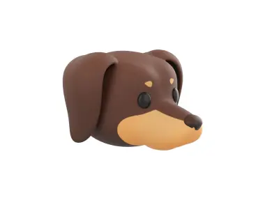 Prop173 Dachshund Dog Head 3D model