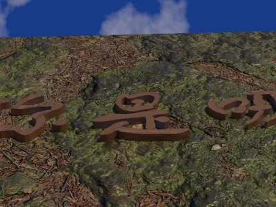 Chinese text for teaching language tutorial  Low-poly 3D model