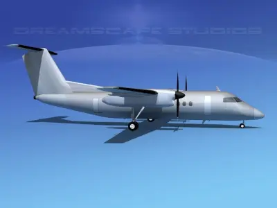 Dehaviland DHC-8 100 Bare Metal 3D model