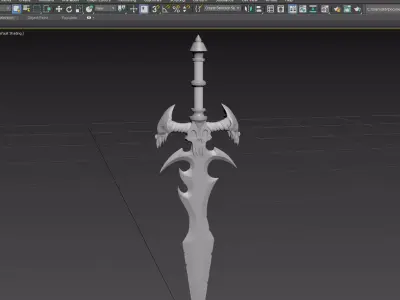 3D Sword model rocket launcher Low-poly 3D model