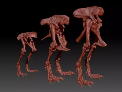 Dinosaur Spinosrs Tyrannosaurus Giganotosaurus HipLeg Skeletons 3D model