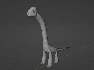 Brachiosaurus cute 3D model 3D model