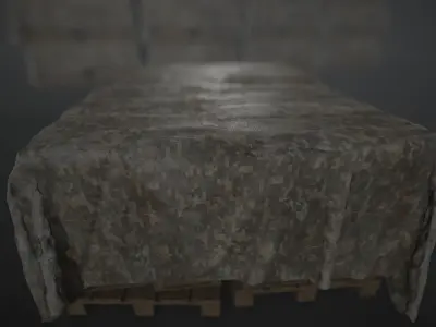 Covered army crates - 4K PBR Ready Low-poly 3D model