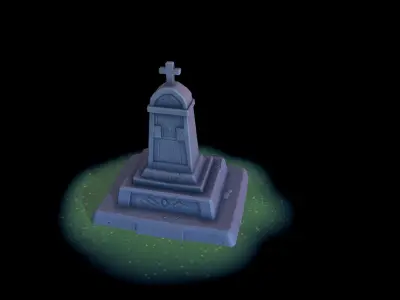 Stylized Gravestone Low-poly 3D model