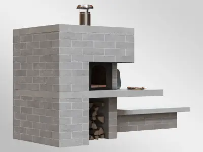 Pizza Oven Set01 3D model