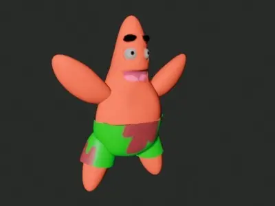 Patrick - Low-Poly spongebob character Low-poly 3D model