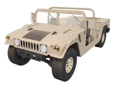 Humvee HMMWV-M1123 Desert Military track 3D model
