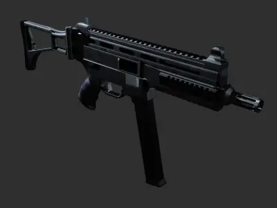 UMP 45 With Folding Stock Free 3D model