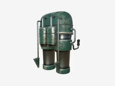 Jetpack C10 Dark Green - SciFi Character Design Low-poly 3D model
