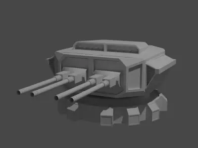 Sci-fi cannons for spaceships of futuristic models Free low-poly 3D model