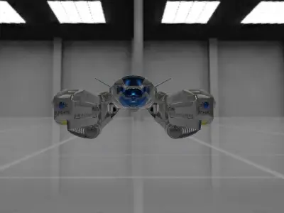 Space fighter Low-poly 3D model