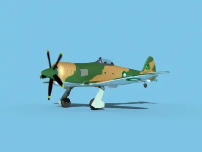 Hawker Sea Fury V18 Pakistan AF 3D model