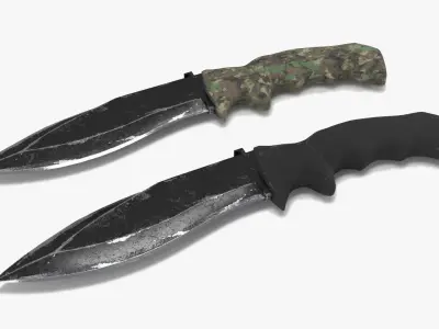 Defender Knife 2 and Army Low Low-poly 3D model