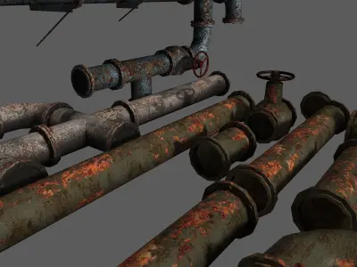 Metal Pipes Set 2 Free low-poly 3D model