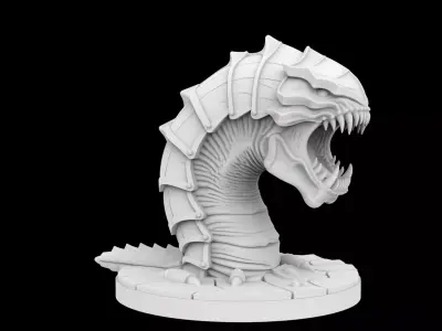 Monstrous Sandworm Statue 3d Print Model 3D print model purchase