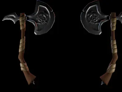 DRAGON AXE Low-poly 3D model