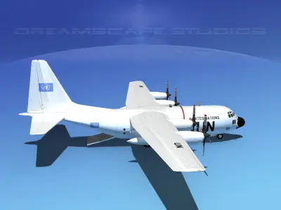 Lockheed C-130 Hercules Unated Nations 3D model