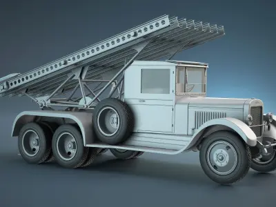 BM-13 Katyusha High-Poly 3D model