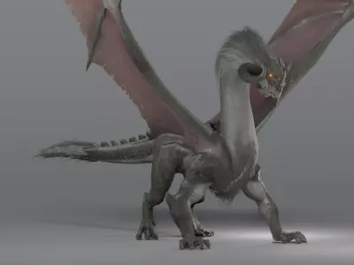 goat dragon - low poly Free low-poly 3D model