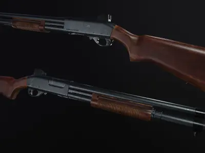 Remington 870 Low-poly 3D model