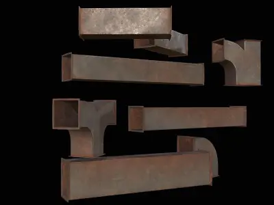 Ventilation Modular PBR 02 Low-poly 3D model