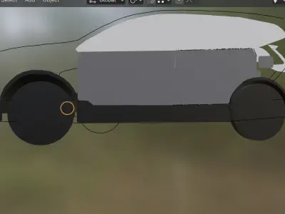 The exterior of a car in 2D Free low-poly 3D model