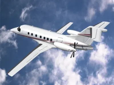 Embraer fma 123 cba vector private jet Low-poly 3D model