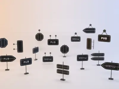 Signage Collection Streets navigation Low-poly 3D model